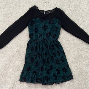 Black and green printed dress by Jessica Simpson